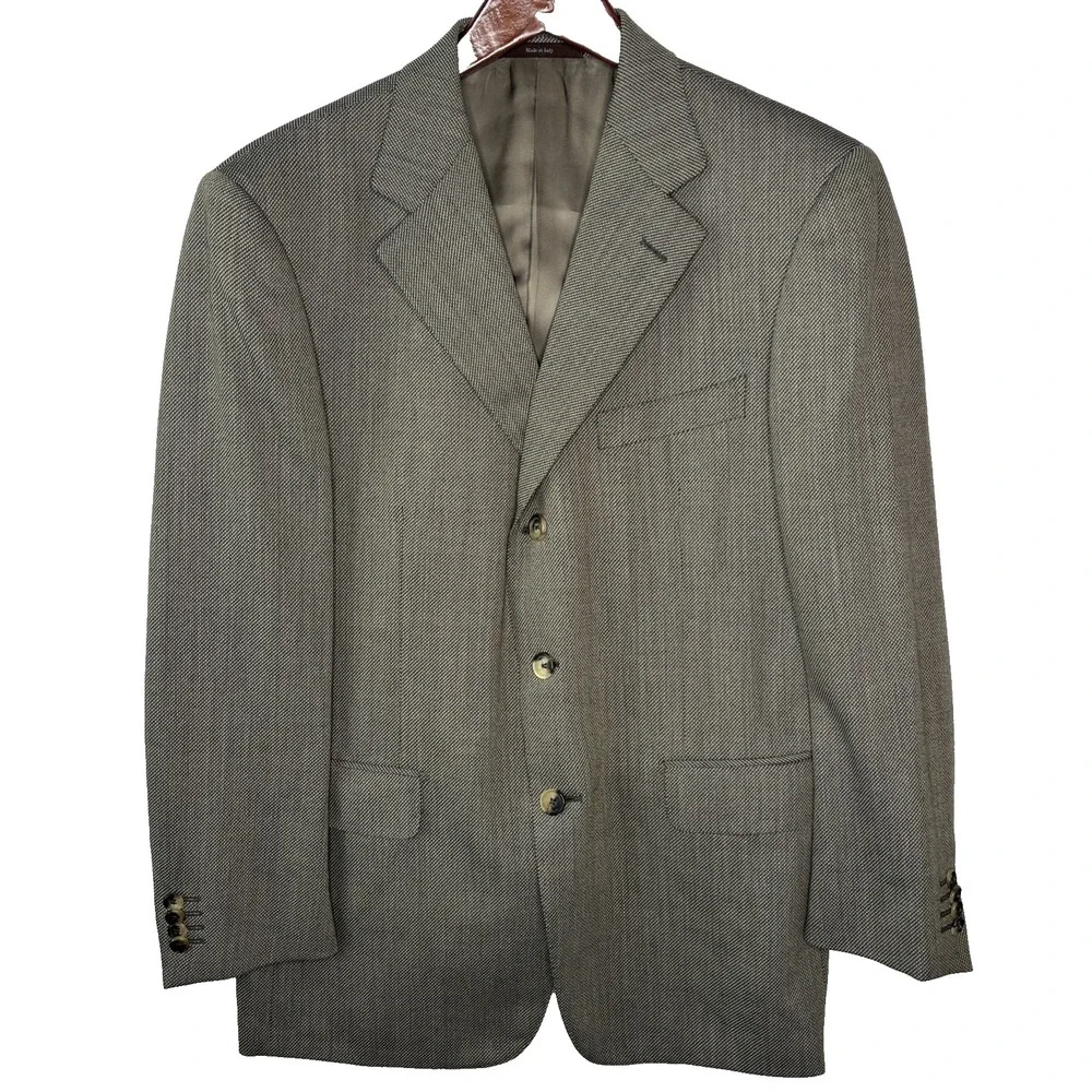 Ermenegildo Zegna 100% Wool Fine Italian Weave Side Vented Sport Coat Blazer 40‎